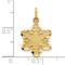 10K Yellow Gold Snowflake Charm Jewelry FindingKing 20 X 22mm